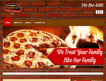 Tablet Screenshot of lumbercitypizza.com